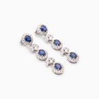 18ct White Gold Sapphire & Diamond Triple Drop Earrings