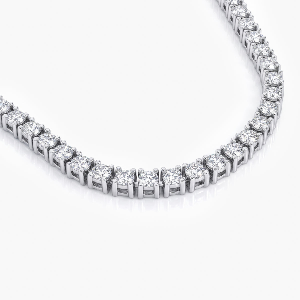 9ct White Gold 5.00ct Lab Grown Diamond Tennis Necklace