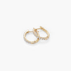 9ct Yellow Gold Diamond Small Hoop Earrings