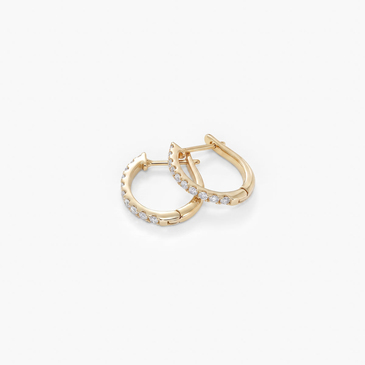 9ct Yellow Gold Diamond Small Hoop Earrings
