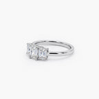 Platinum 1.50ct Diamond Emerald Cut Trilogy Ring