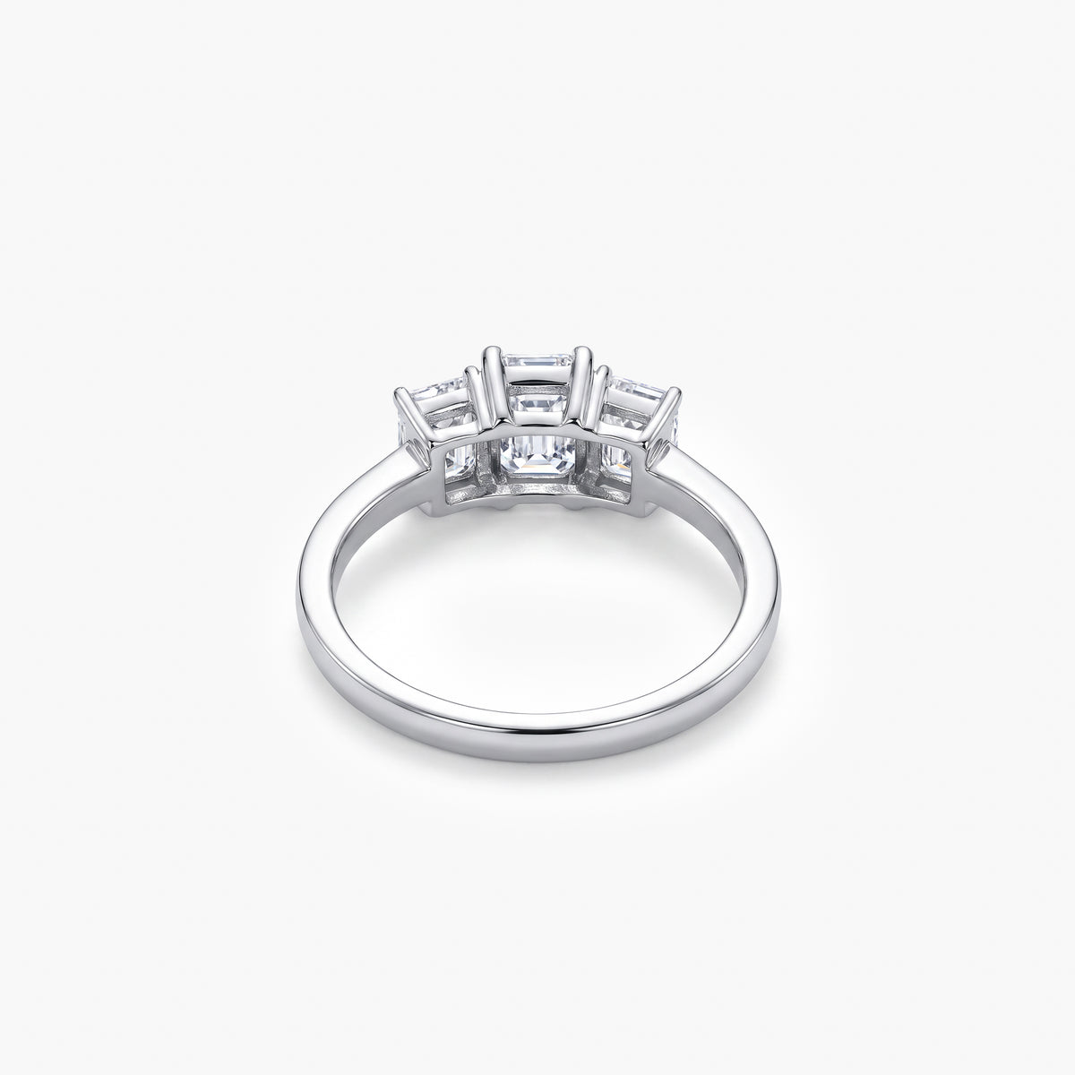 Platinum 1.50ct Diamond Emerald Cut Trilogy Ring