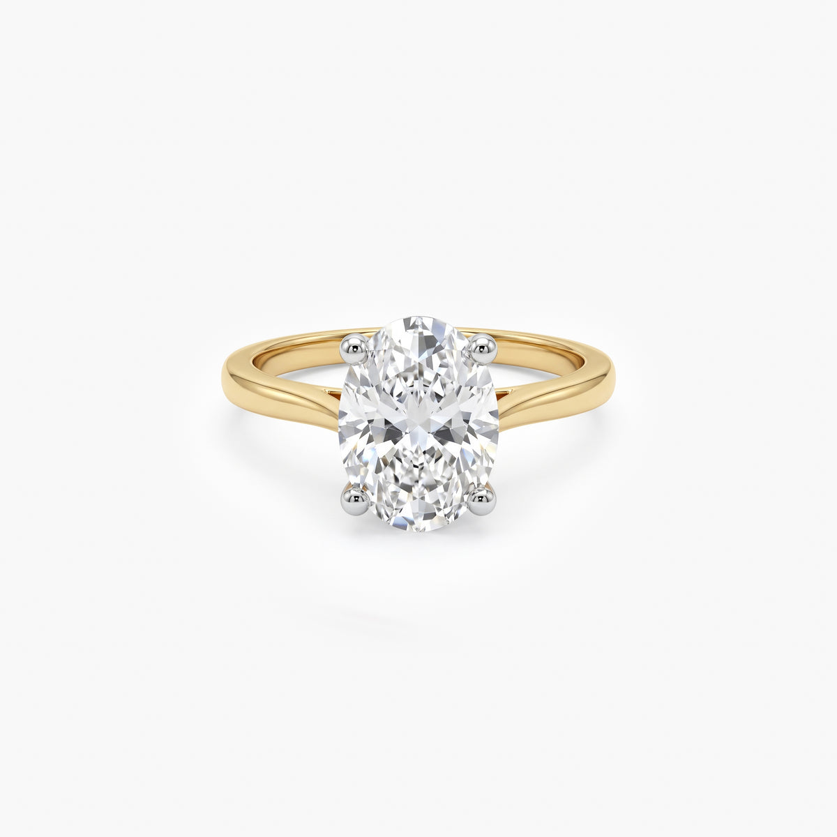 18ct Gold 2.50ct Lab Grown Diamond Oval Solitaire Ring