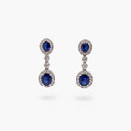 Two Sapphire & Diamond Earrings