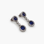 Two Sapphire & Diamond Earrings