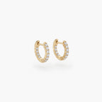 9ct Yellow Gold Diamond Huggie Earrings