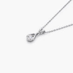 18ct White Gold Diamond Teardrop Pendant Necklace