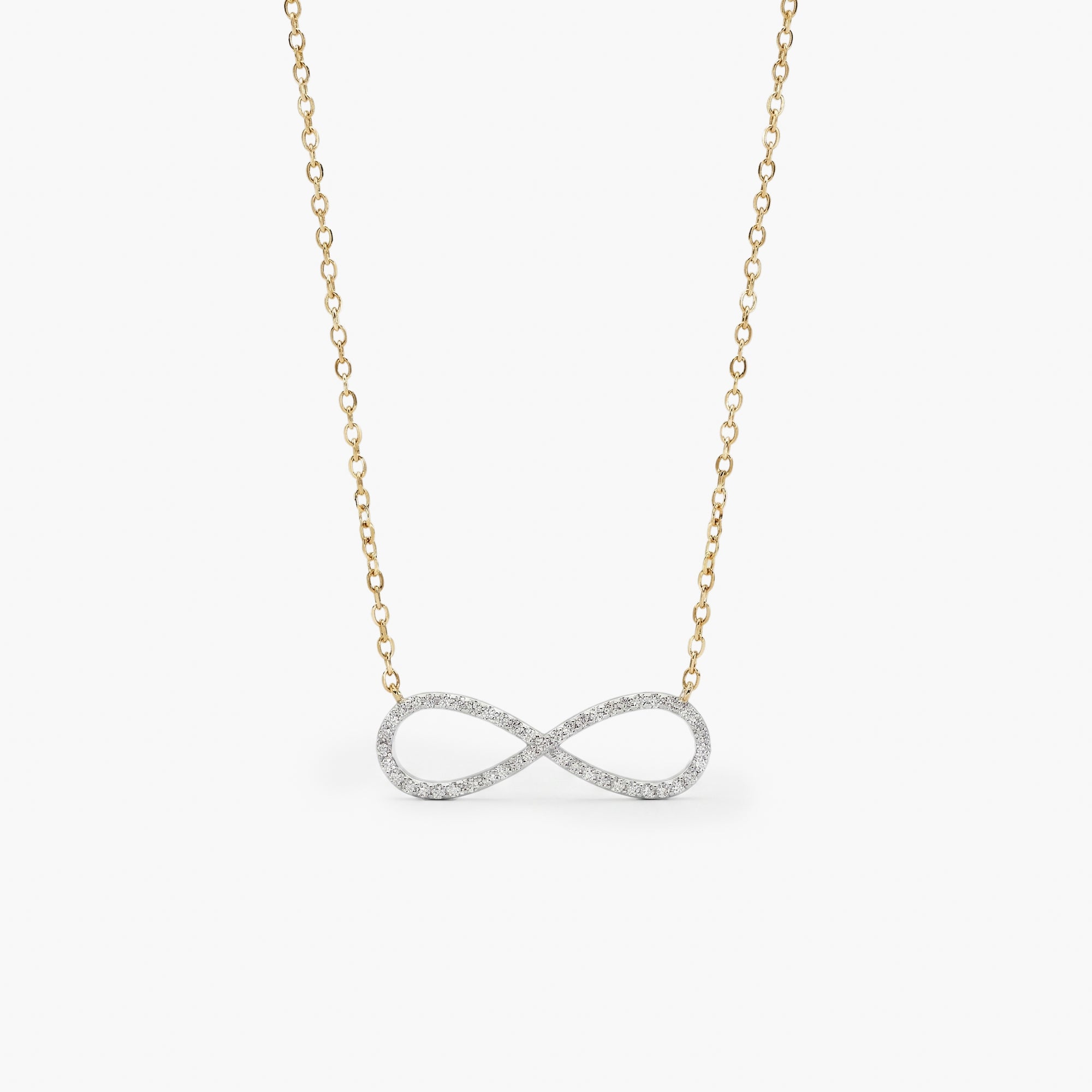 9ct Gold Diamond Infinity Pendant Necklace