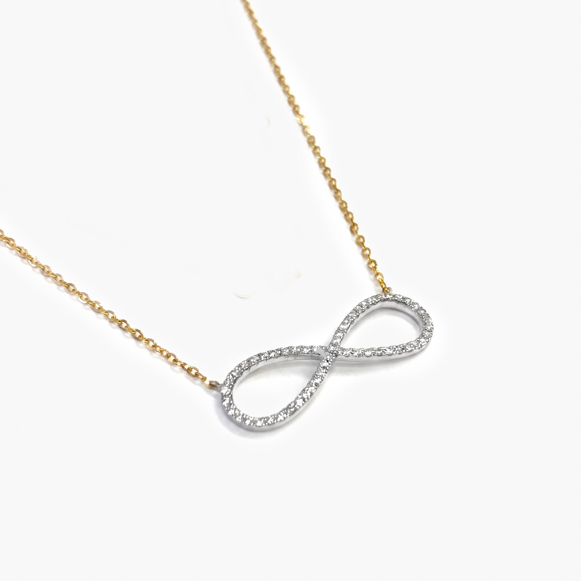 9ct Gold Diamond Infinity Pendant Necklace