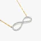 9ct Gold Diamond Infinity Pendant Necklace