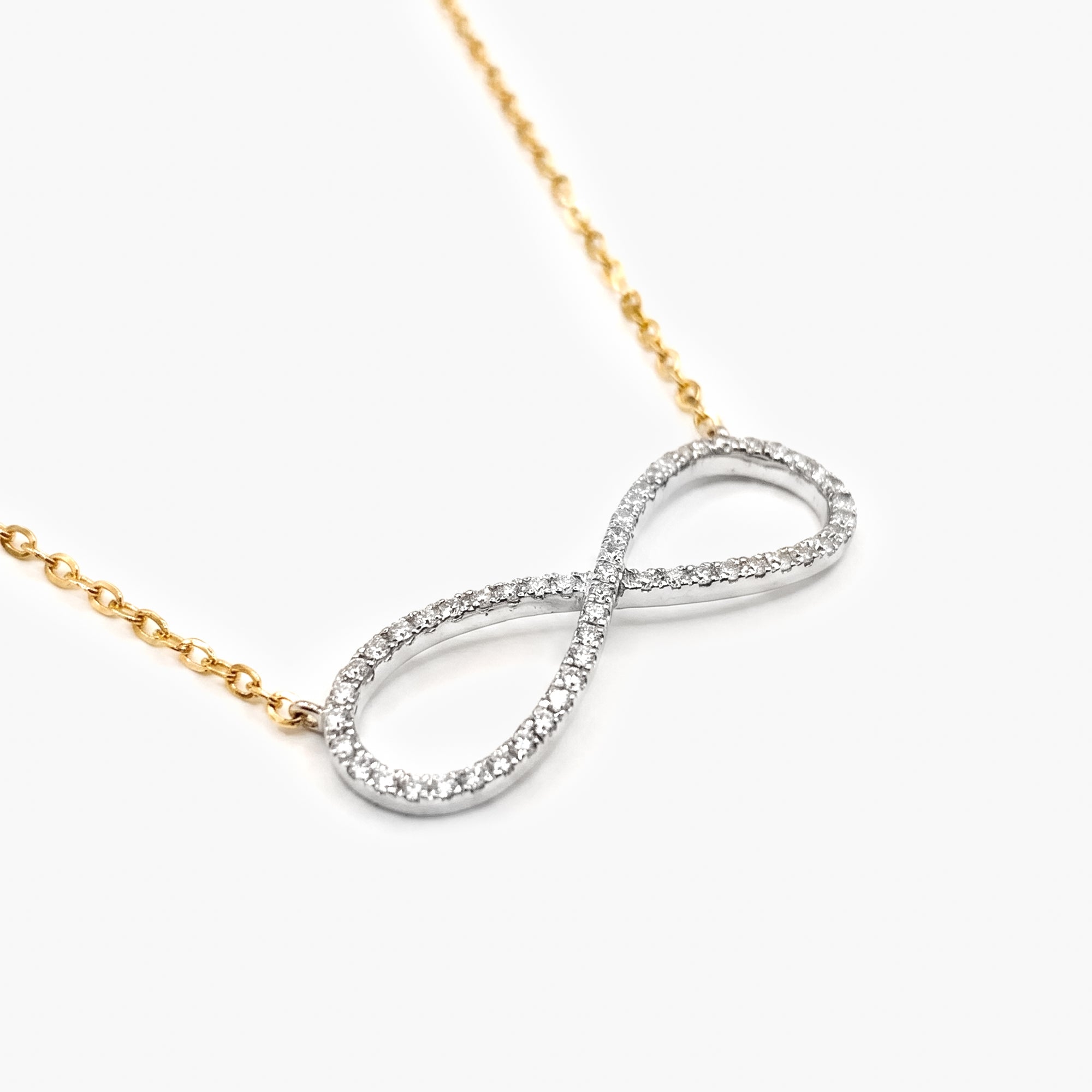 9ct Gold Diamond Infinity Pendant Necklace