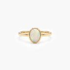 9ct Gold Oval Opal Solitaire Ring