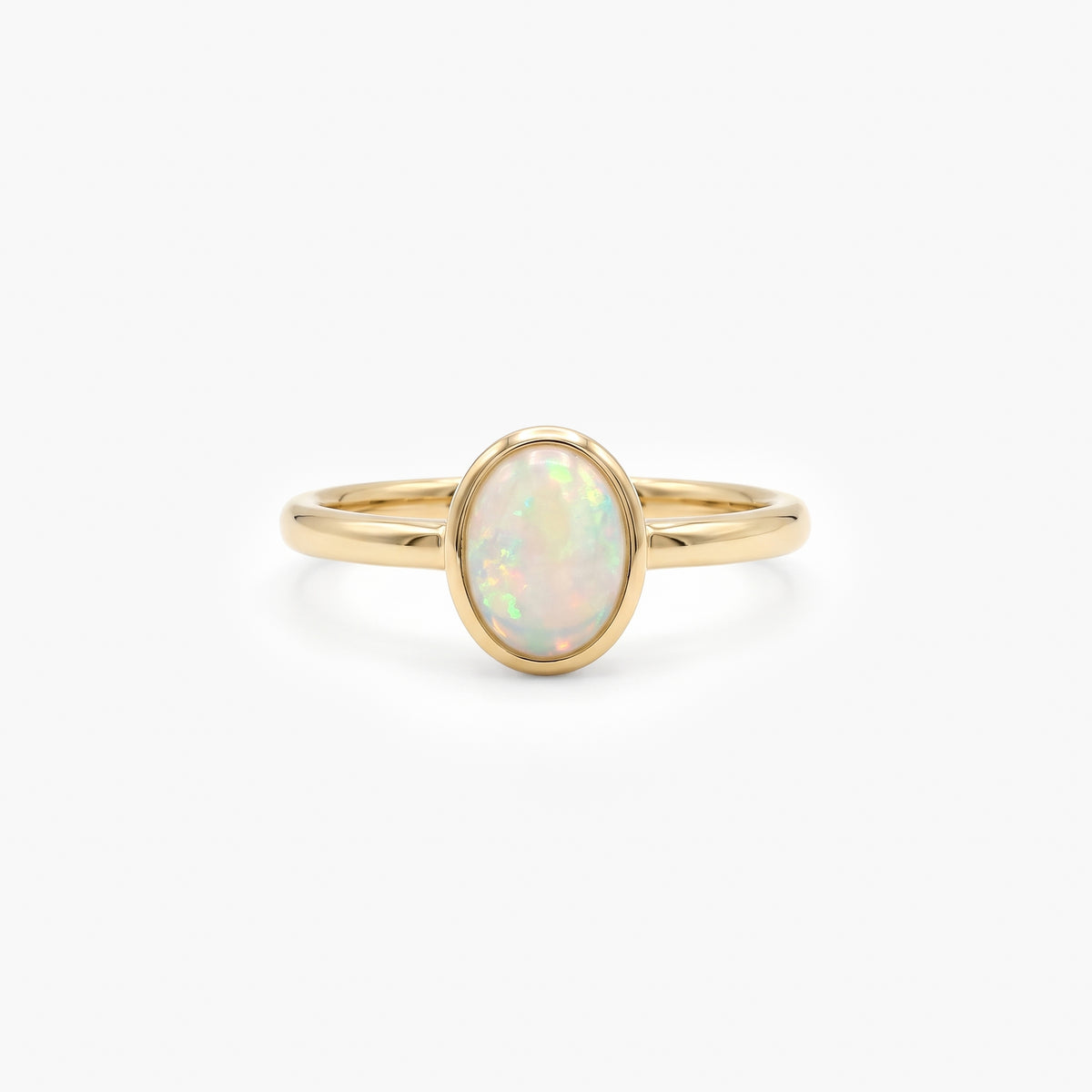 9ct Gold Oval Opal Solitaire Ring