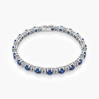 18ct White Gold Sapphire & Diamond Tennis Bracelet
