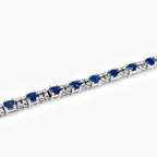 18ct White Gold Sapphire & Diamond Tennis Bracelet
