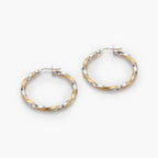 18ct Two-Tone Gold Twisted Hoop Earrings