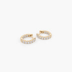 9ct Yellow Gold Diamond Huggie Earrings