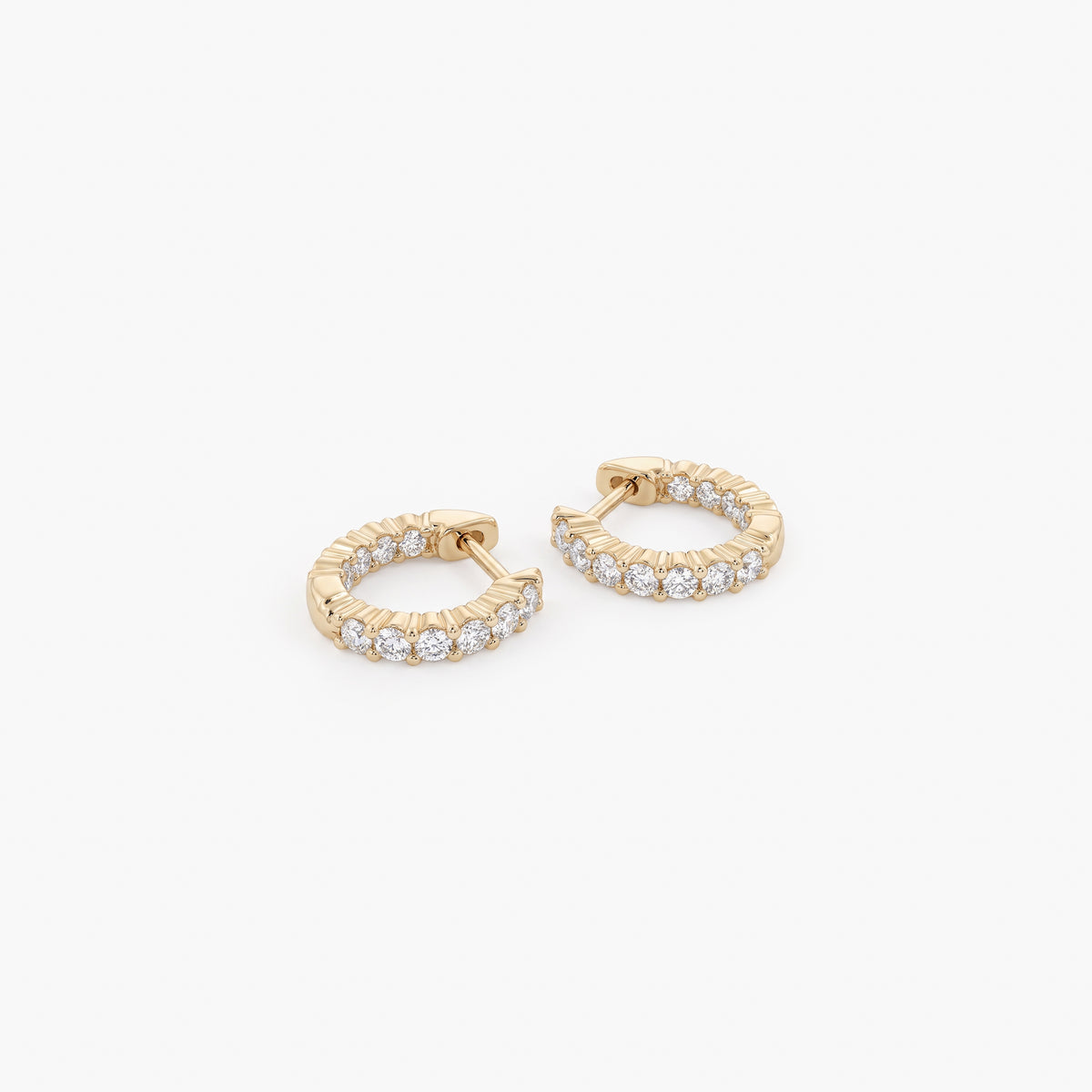 9ct Yellow Gold Diamond Huggie Earrings