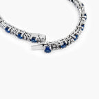 18ct White Gold Sapphire & Diamond Tennis Bracelet