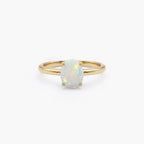 9ct Gold Claw Set Oval Opal Ring