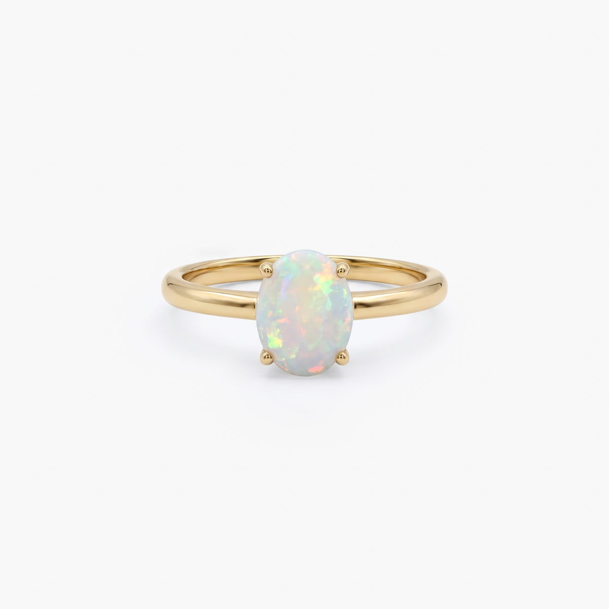 9ct Gold Claw Set Oval Opal Ring