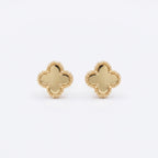 9ct Yellow Gold Four Leaf Clover Stud Earrings