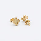 9ct Yellow Gold Four Leaf Clover Stud Earrings