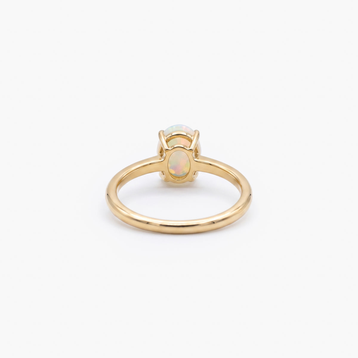 9ct Gold Claw Set Oval Opal Ring