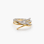 18ct Yellow Gold & Platinum Diamond Stacking Ring Set