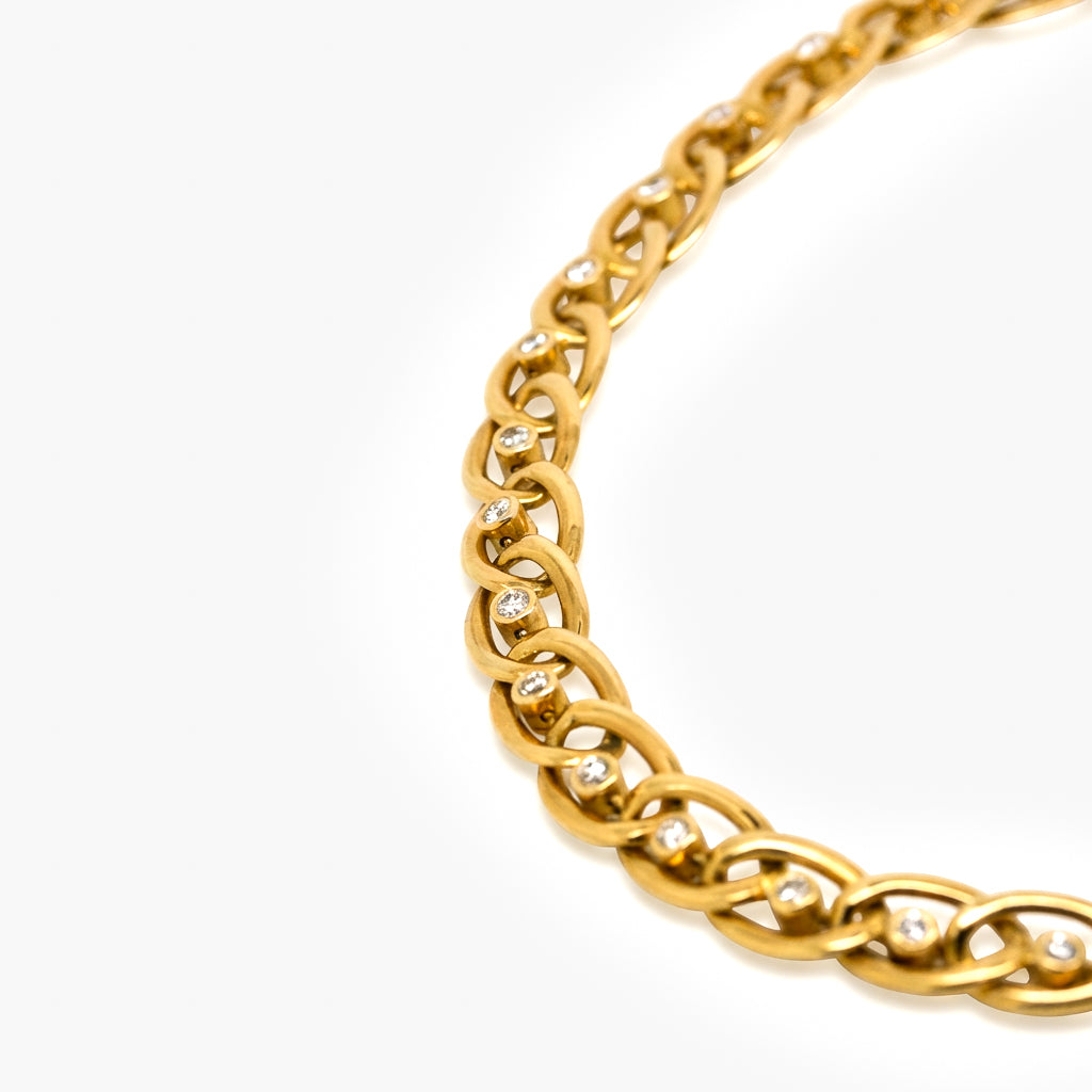 Garrard & Co 18ct Gold Diamond Set Necklace 1.00ct