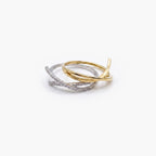 18ct Yellow Gold & Platinum Diamond Stacking Ring Set