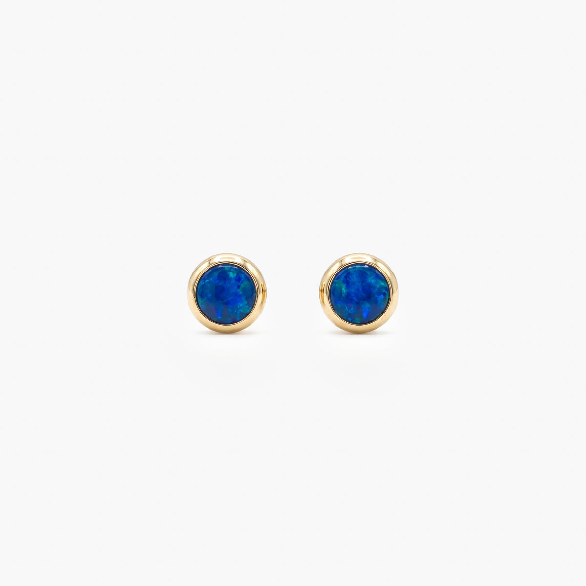 9ct Gold Blue Opal Doublet Stud Earrings