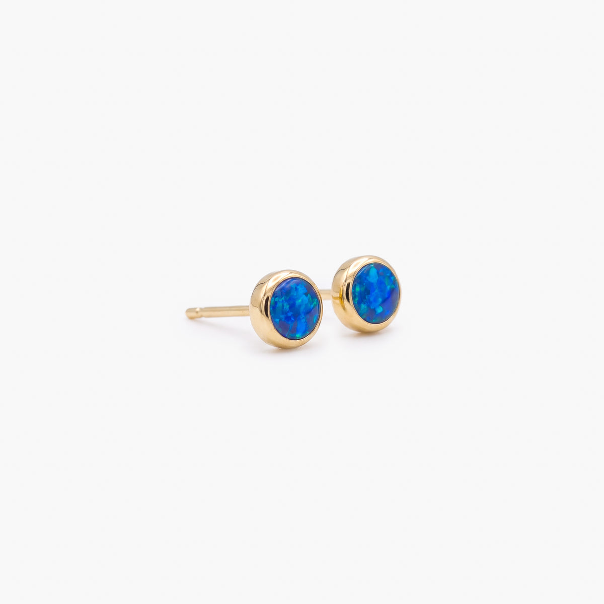 9ct Gold Blue Opal Doublet Stud Earrings