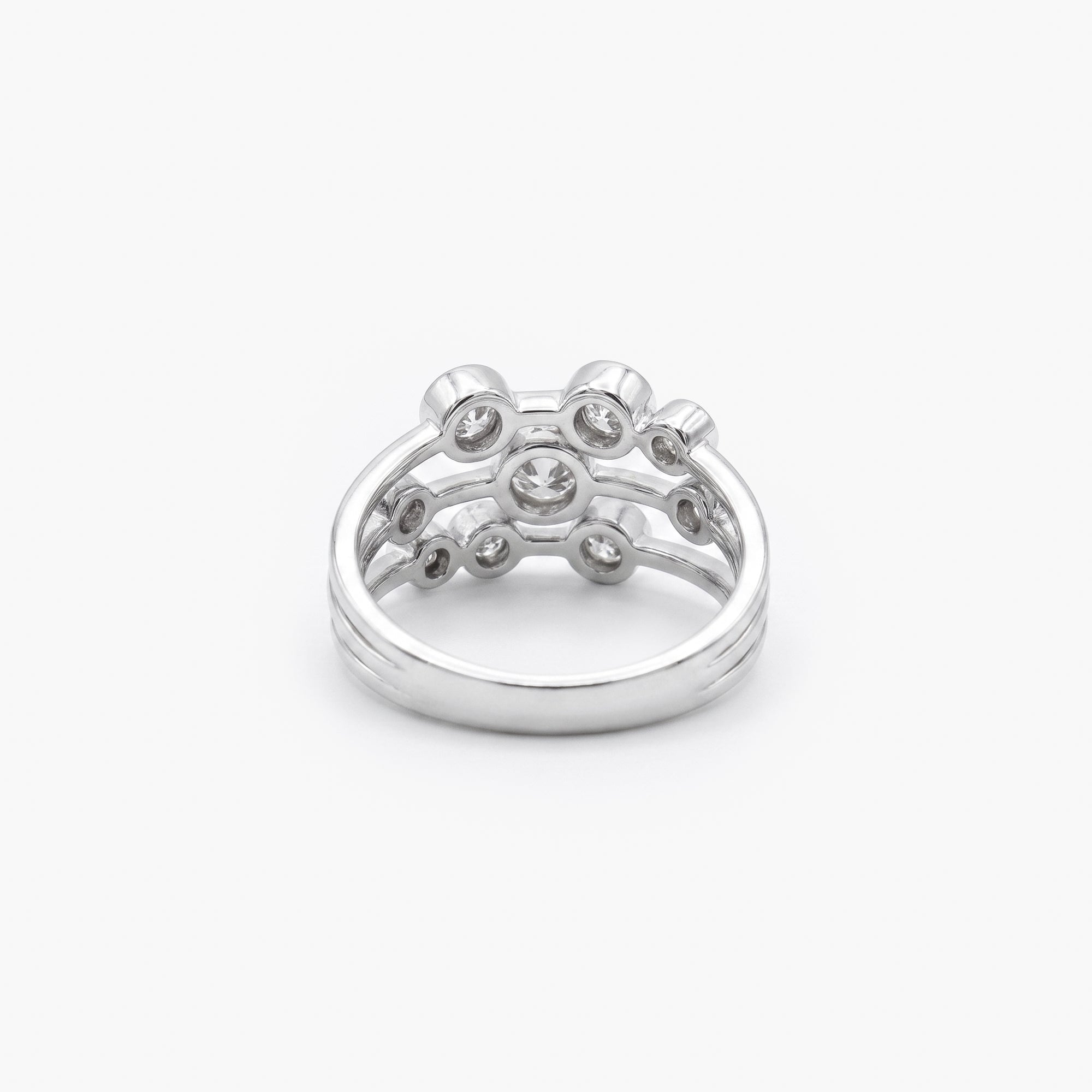 9ct White Gold Diamond Bubble Ring