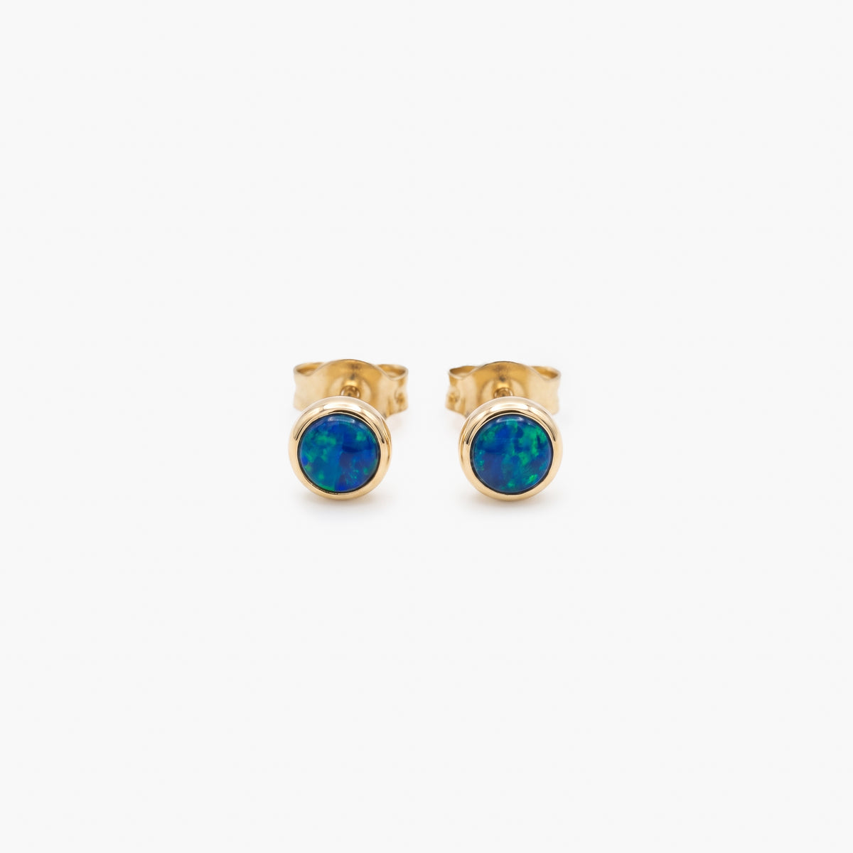 9ct Gold Blue Opal Doublet Stud Earrings