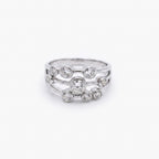 9ct White Gold Diamond Bubble Ring
