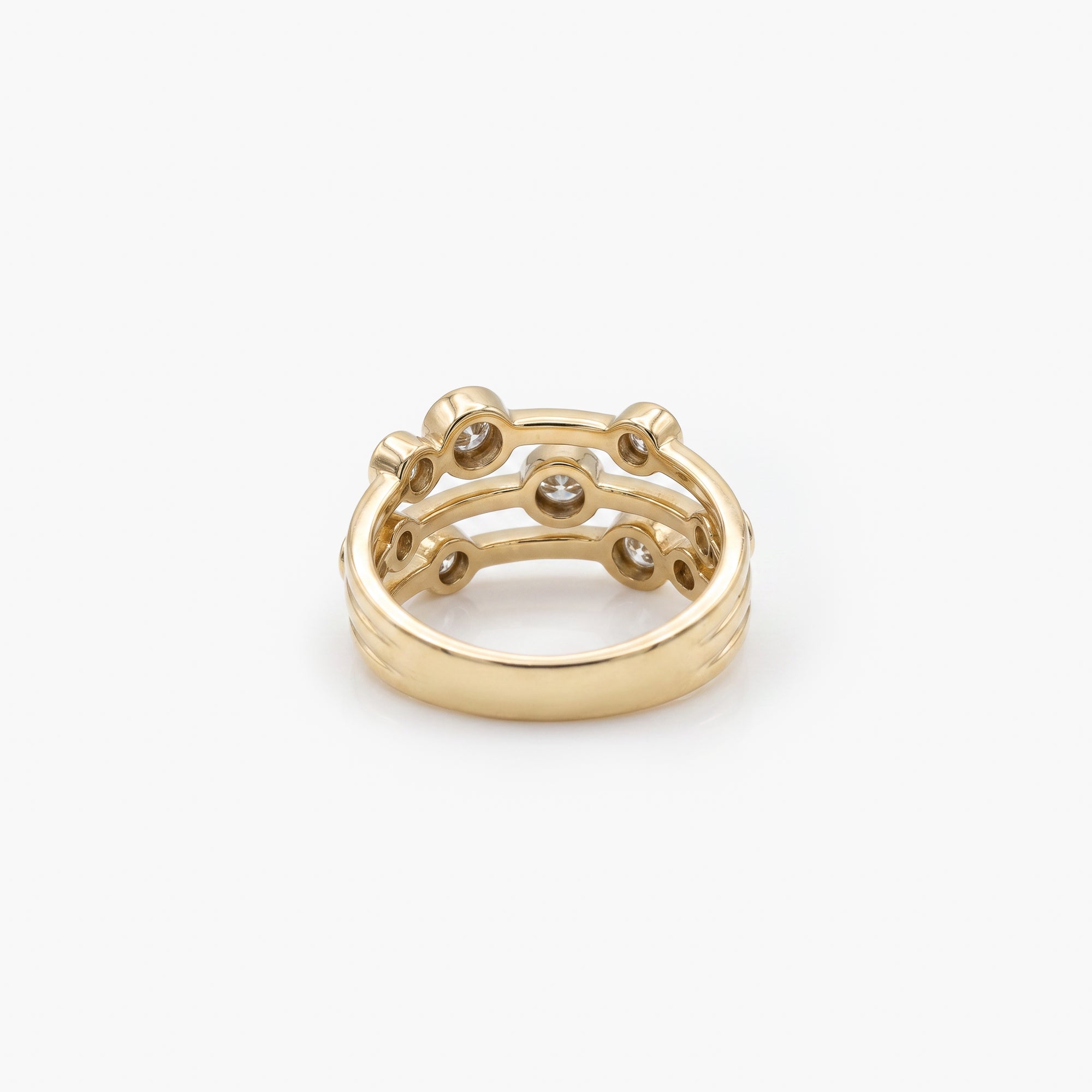 9ct Yellow Gold Diamond Bubble Ring