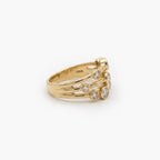 9ct Yellow Gold Diamond Bubble Ring