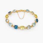 9ct Yellow Gold Multi-Gemstone & Diamond Bracelet