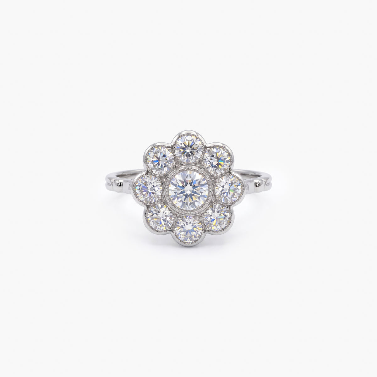 Platinum Diamond Daisy Cluster Ring 2.35ct