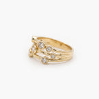 9ct Yellow Gold Diamond Bubble Ring