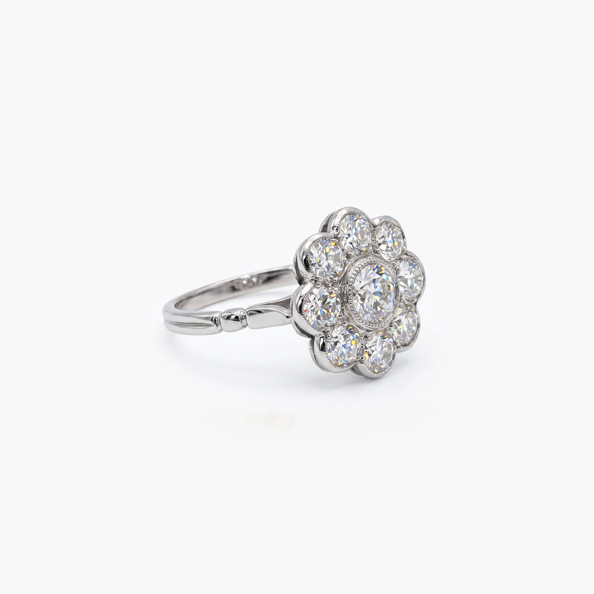 Platinum Diamond Daisy Cluster Ring 2.35ct