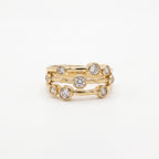 9ct Yellow Gold Diamond Bubble Ring