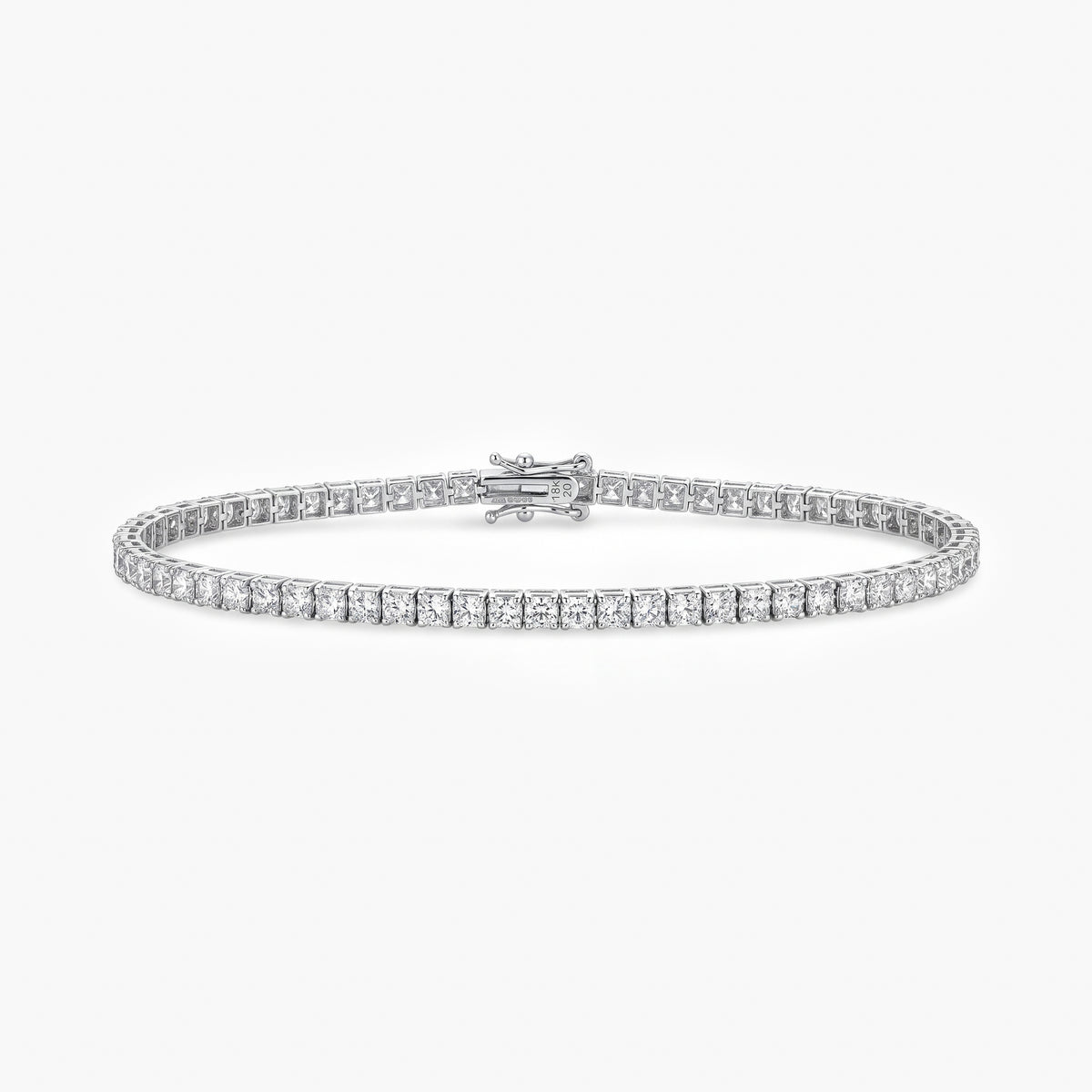 18ct White Gold Diamond Tennis Bracelet 4.80ct