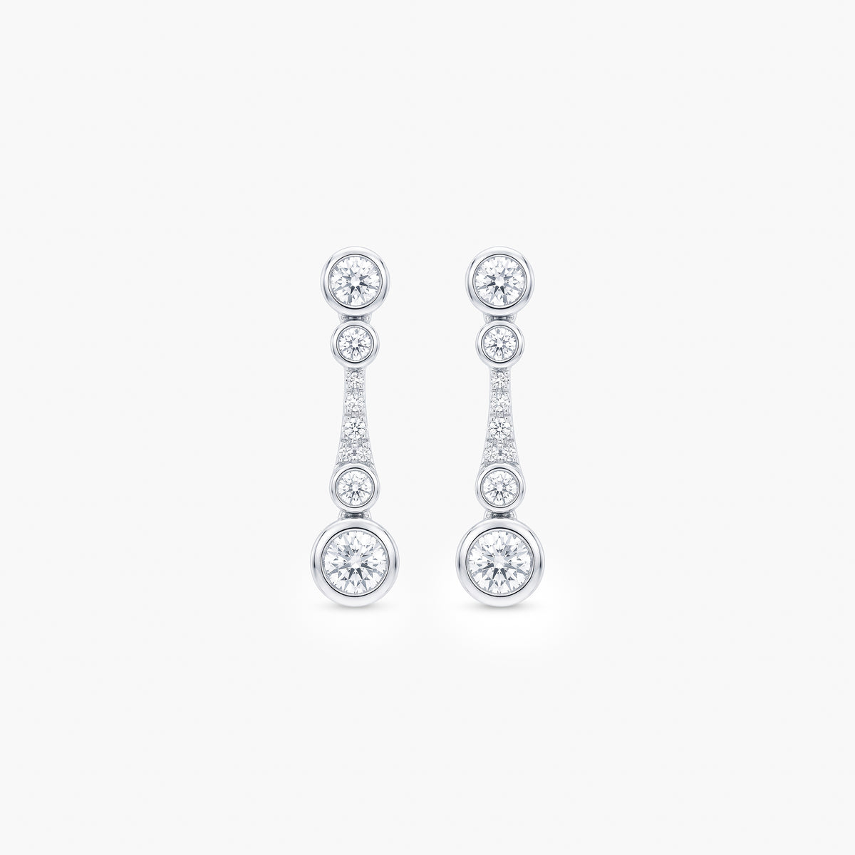 18ct White Gold Diamond Drop Earrings 0.72ct
