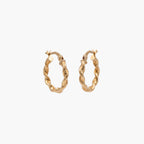 9ct Yellow Gold Polished Twisted Hoop Earrings