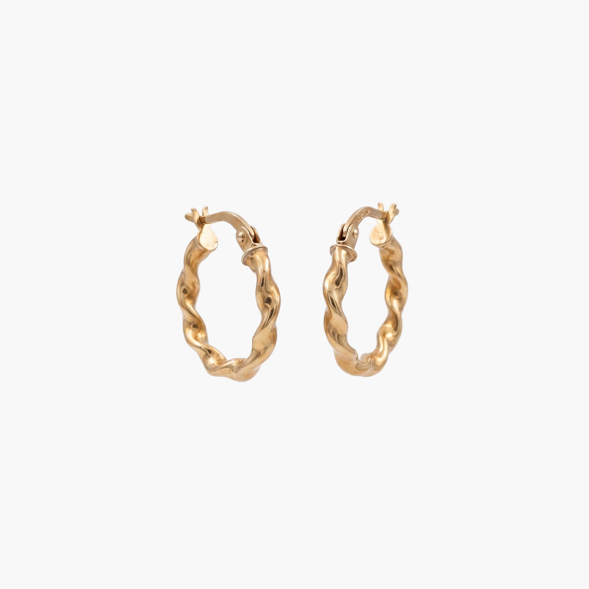 9ct Yellow Gold Polished Twisted Hoop Earrings