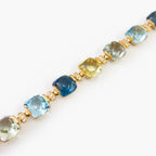 9ct Yellow Gold Multi-Gemstone & Diamond Bracelet
