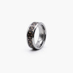 Men's Tungsten Carbide Ring with Rose Carbon Fibre Inlay