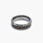 Men's Tungsten Carbide Ring with Rose Carbon Fibre Inlay